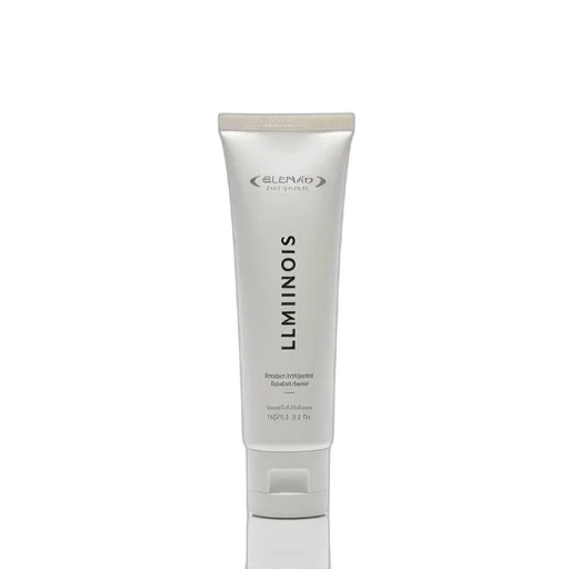 white, cylindrical, tube, cosmetic, product, label, reads, luminous transparent PNG cut-out