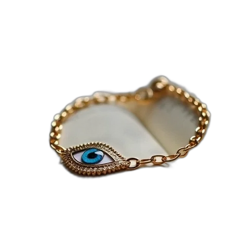 jewelry, crown, golden, bracelet, blue, white, eye, charm transparent PNG cut-out