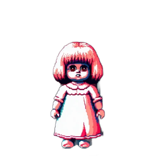 dress, robot, creature, mask, pixel art, concept art, 3d render, vaporwave transparent PNG cut-out