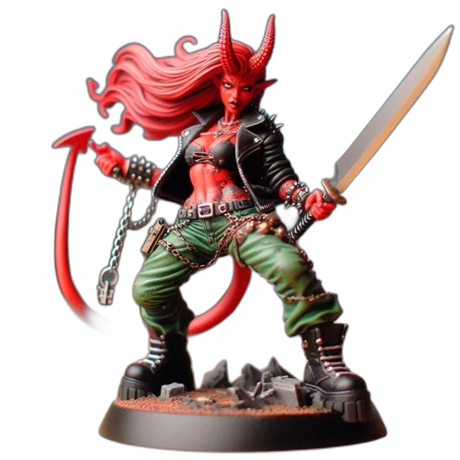 concept art, fantasy art, 3d render, comic book art, red, detailed, miniature, figurine transparent PNG cut-out