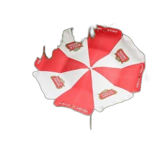 umbrella, crown, hat, red, white, stella, artois, logos transparent PNG cut-out