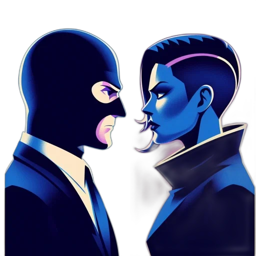 mask, comic book art, concept art, cartoon, fantasy art, neon lights, outer space, blue transparent PNG cut-out