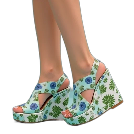 shoes, 3d render, photorealistic, concept art, cartoon, green, young, woman transparent PNG cut-out