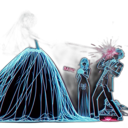 dress, hair, crown, creature, concept art, comic book art, 3d render, cyberpunk transparent PNG cut-out