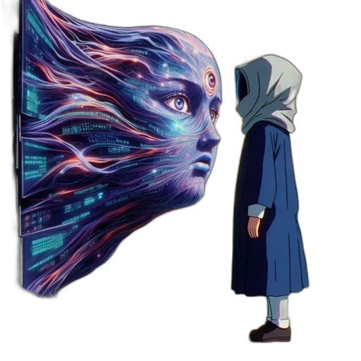 mask, face, dress, creature, concept art, anime, fantasy art, comic book art transparent PNG cut-out