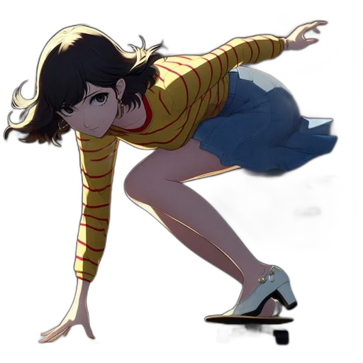 dress, shoes, jacket, creature, concept art, anime, cartoon, comic book art transparent PNG cut-out