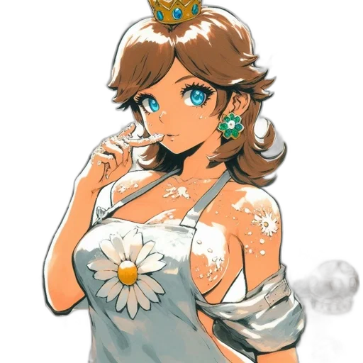 dress, crown, staff, jewelry, concept art, pixel art, watercolor, anime transparent PNG cut-out