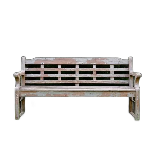 furniture, 3d render, weathered, wooden, bench, visible, signs, wear transparent PNG cut-out