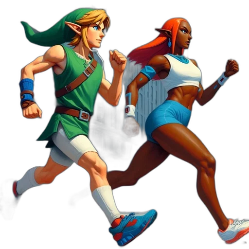 concept art, pixel art, comic book art, fantasy art, green, two, animated, characters transparent PNG cut-out