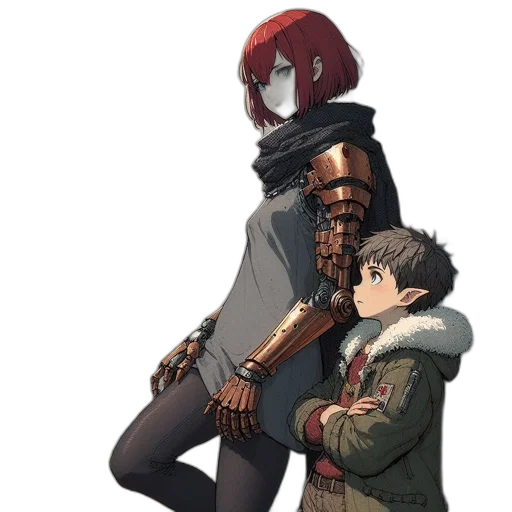 weapon, jacket, mask, sword, concept art, cyberpunk, pixel art, anime transparent PNG cut-out