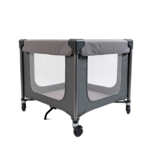 furniture, umbrella, 3d render, modern, portable, playpen, grey, fabric transparent PNG cut-out