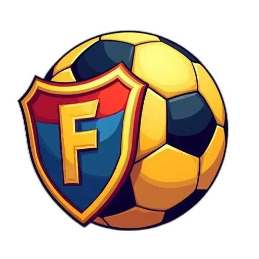 pixel art, fantasy art, stylized, illustration, soccer, ball, red, blue transparent PNG cut-out