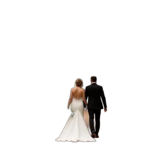 dress, umbrella, photorealistic, 3d render, pixel art, concept art, bride, groom transparent PNG cut-out