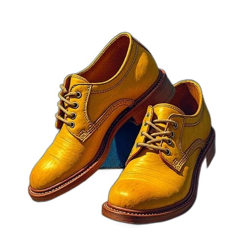 shoes, 3d render, photorealistic, golden, two, van, gogh, poster transparent PNG cut-out