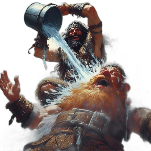 concept art, fantasy art, photorealistic, comic book art, snow, two, men, engage transparent PNG cut-out