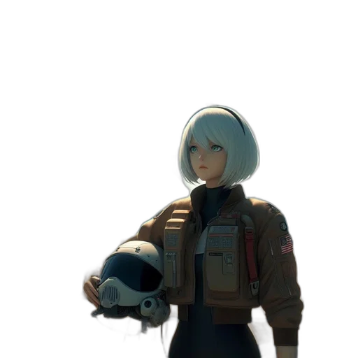 jacket, mask, staff, robot, concept art, cyberpunk, 3d render, pixel art transparent PNG cut-out