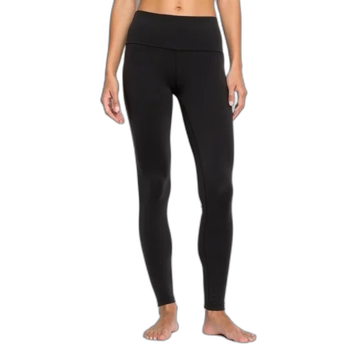person, standing, front, white, background, wearing, black, lululemon transparent PNG cut-out