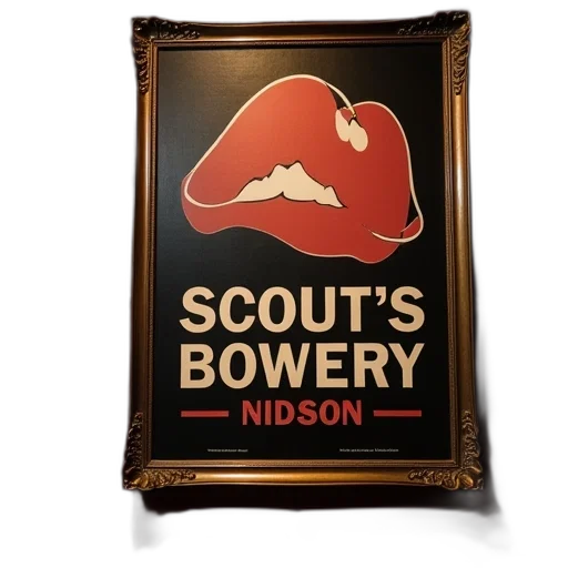poster, scout, bowery, displayed, leather, wall transparent PNG cut-out