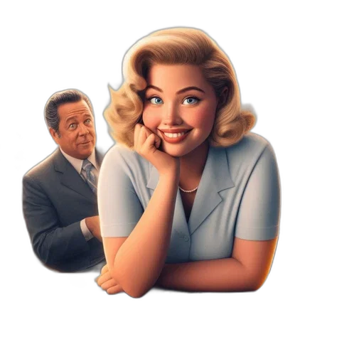 cartoon, concept art, movie, poster, intern, woman, smiles, office transparent PNG cut-out