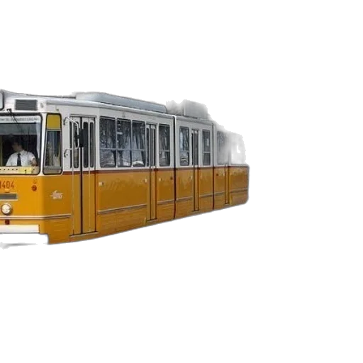 car, 3d render, photorealistic, concept art, yellow, tram, passing, man transparent PNG cut-out