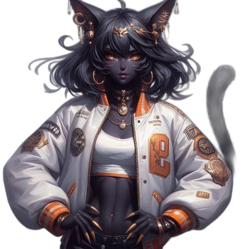 staff, jacket, cyberpunk, concept art, fantasy art, pixel art, monochrome, dark transparent PNG cut-out