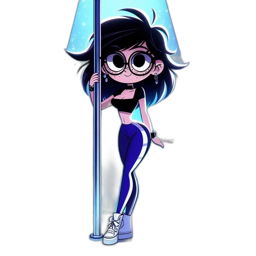 umbrella, dress, staff, jacket, cartoon, concept art, comic book art, pixel art transparent PNG cut-out