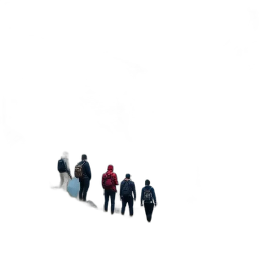 jacket, staff, umbrella, robot, 3d render, concept art, photorealistic, pixel art transparent PNG cut-out