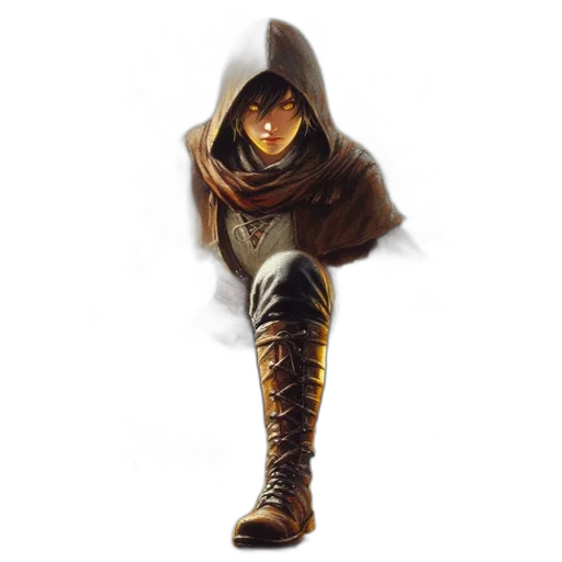 staff, jacket, mask, sword, concept art, fantasy art, pixel art, 3d render transparent PNG cut-out