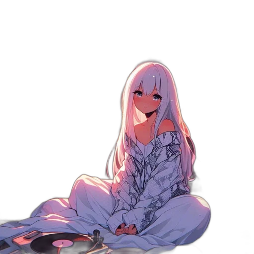 dress, creature, dragon, robot, anime, pixel art, concept art, vaporwave transparent PNG cut-out
