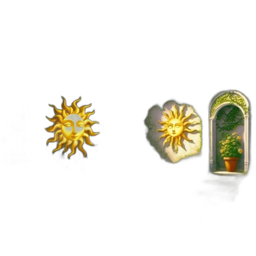 jewelry, crown, 3d render, serene, garden, features, large, window transparent PNG cut-out