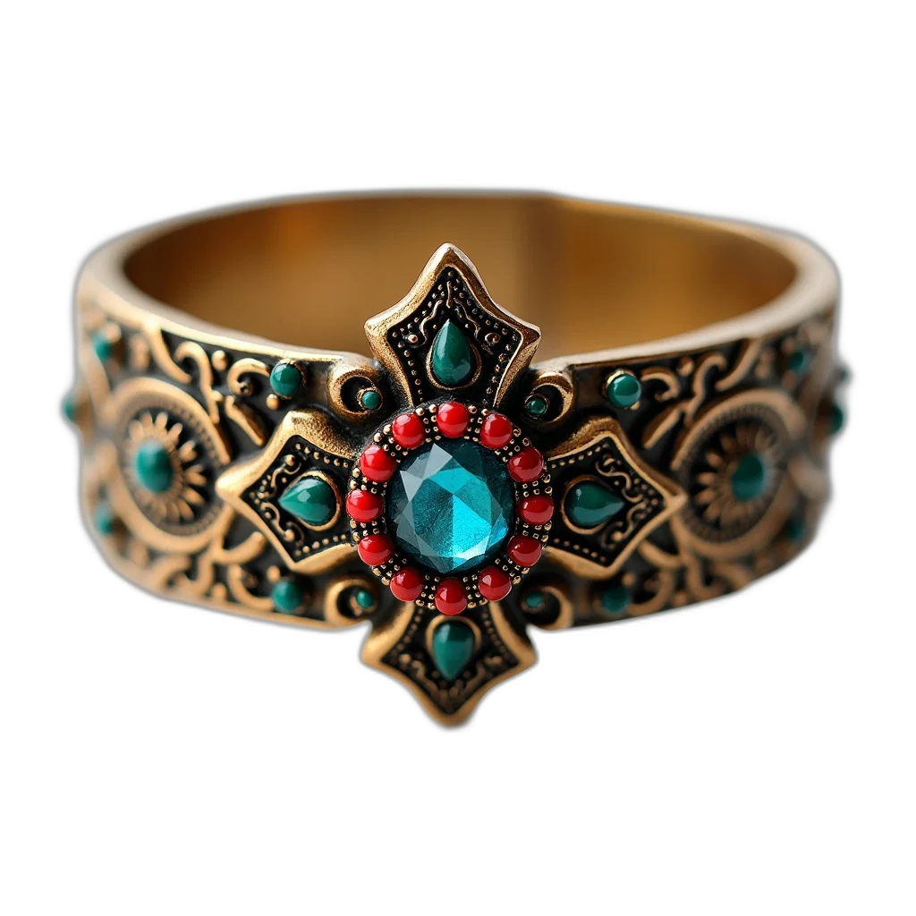 jewelry, crown, staff, 3d render, fantasy art, dark, red, close-up transparent PNG cut-out