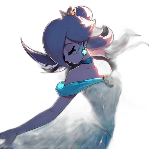 staff, creature, dress, crown, concept art, vaporwave, watercolor, anime transparent PNG cut-out