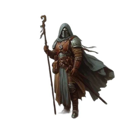 sword, staff, weapon, concept art, fantasy art, pixel art, comic book art, dark transparent PNG cut-out
