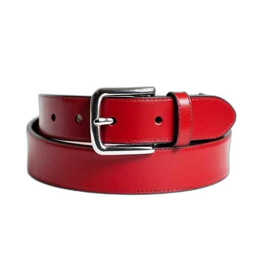 jewelry, crown, 3d render, red, leather, belt, silver, buckle transparent PNG cut-out