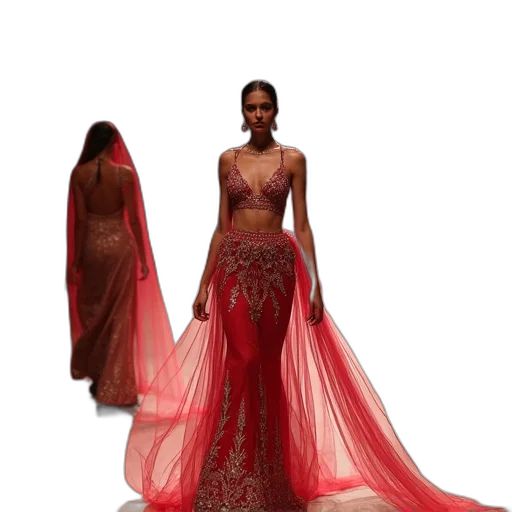 dress, concept art, 3d render, photorealistic, fantasy art, red, model, dresses transparent PNG cut-out
