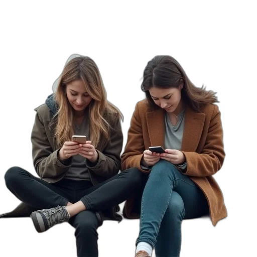 two, friends, sitting, ledge transparent PNG cut-out
