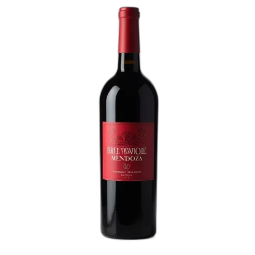 bottle, black, red, label, featuring, name, enrique, mendoza transparent PNG cut-out