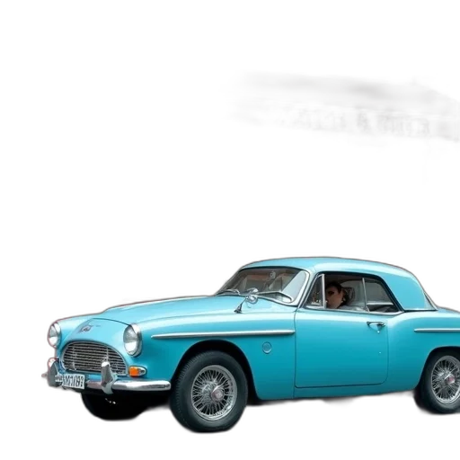 car, photorealistic, 3d render, concept art, blue, parked, front, store transparent PNG cut-out