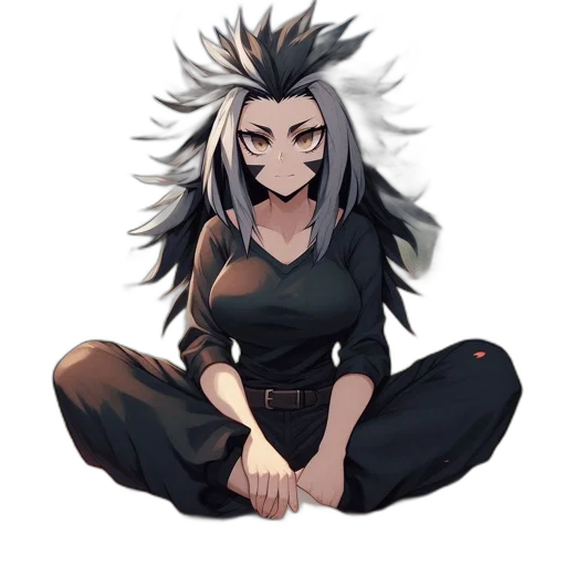 staff, mask, creature, hair, pixel art, concept art, anime, fantasy art transparent PNG cut-out