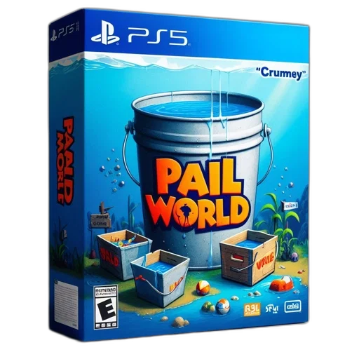3d render, concept art, game, box, pail, world, showcases, filled transparent PNG cut-out