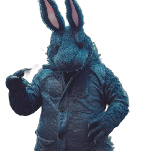 jacket, animal, creature, dragon, 3d render, concept art, vaporwave, blue transparent PNG cut-out