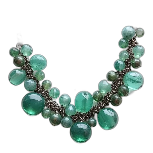 jewelry, crown, green, necklace transparent PNG cut-out