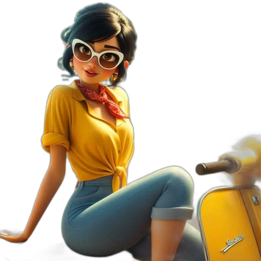 car, dress, concept art, comic book art, cartoon, 3d render, golden, animated transparent PNG cut-out