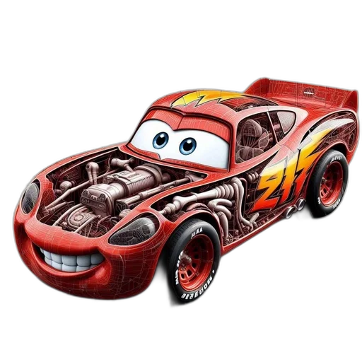 car, animal, robot, weapon, 3d render, concept art, cartoon, photorealistic transparent PNG cut-out