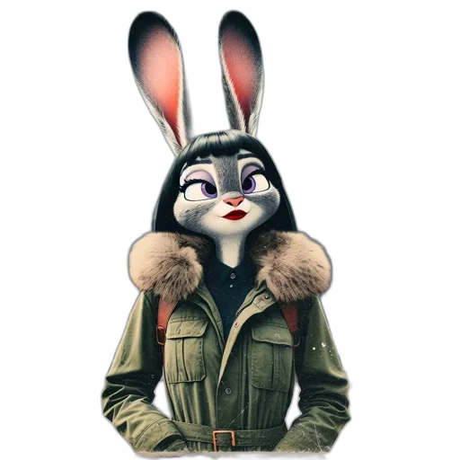 jacket, animal, mask, face, 3d render, cartoon, concept art, photorealistic transparent PNG cut-out