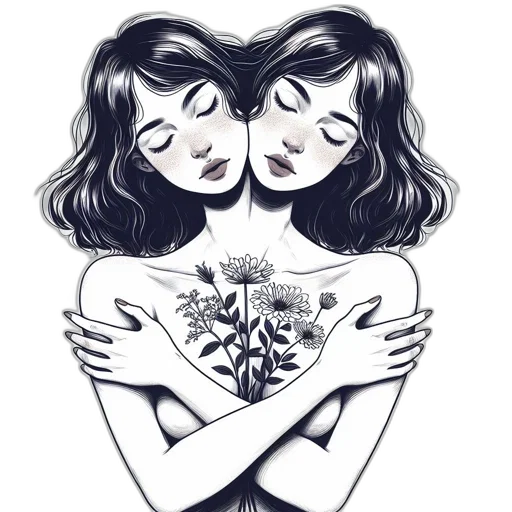 flower, pencil sketch, concept art, cartoon, fantasy art, illustrated, portrait, features transparent PNG cut-out