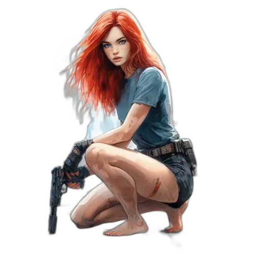 weapon, dress, concept art, comic book art, fantasy art, pixel art, fire, red transparent PNG cut-out