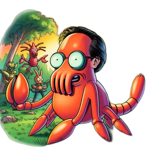 creature, animal, concept art, cartoon, comic book art, 3d render, underwater, large transparent PNG cut-out