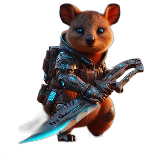 staff, sword, weapon, animal, concept art, fantasy art, 3d render, cyberpunk transparent PNG cut-out