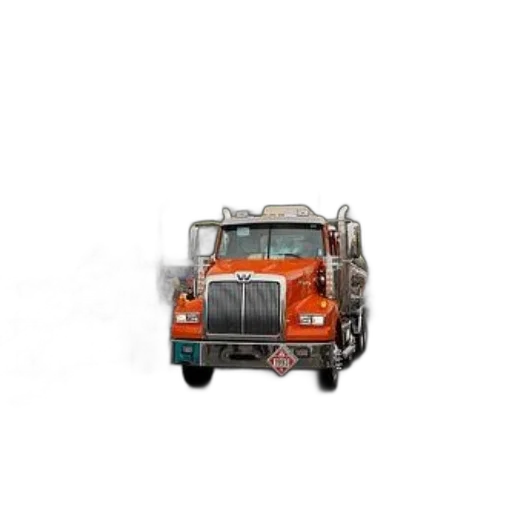 car, 3d render, orange, truck, large, grill, parked, front transparent PNG cut-out